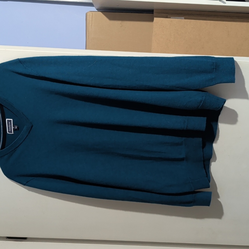 Club Room V-Neck Sweater in Teal